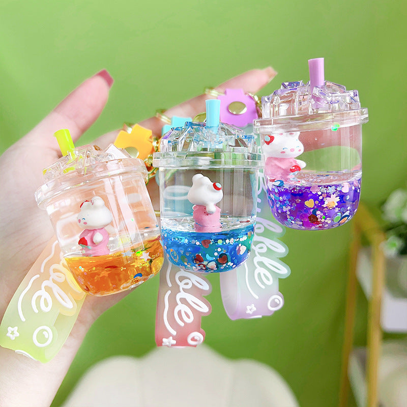 Wholesale Acrylic Oil Rabbit Iceberg Cup Keychain